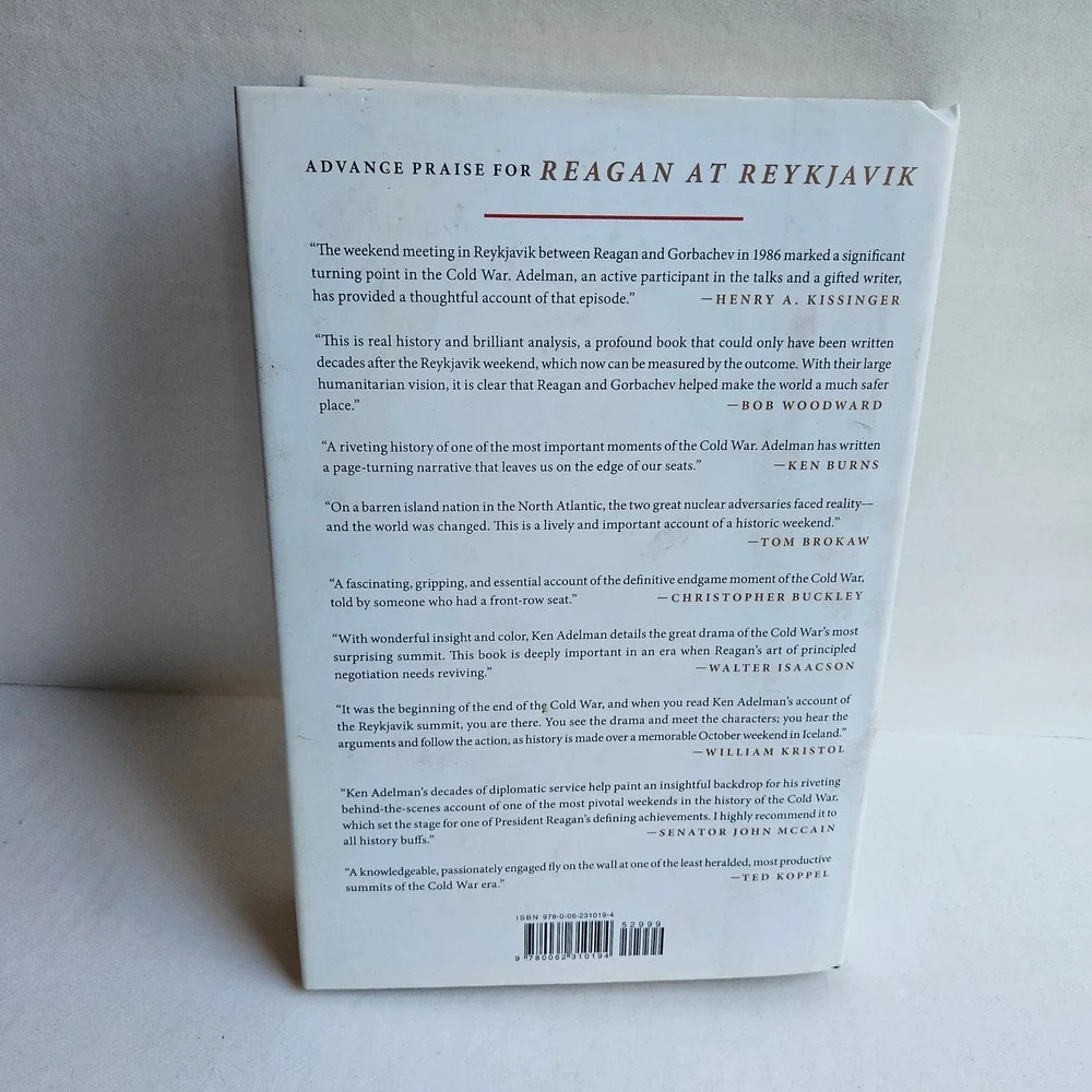Reagan At Reykjavik Ken Adelman Hardcover Cold War History Book 9780062310194